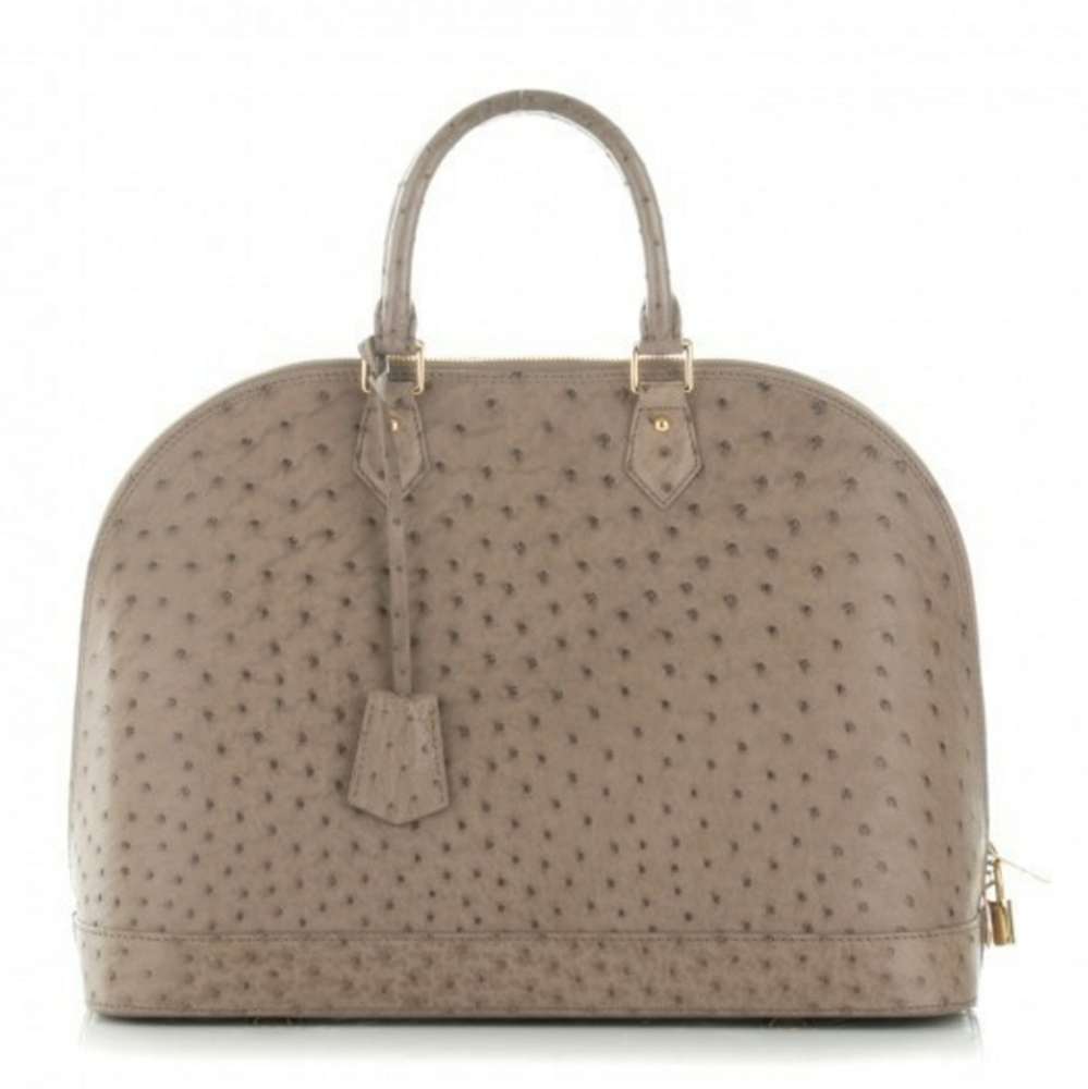 Louis Vuitton Alma Ostrich GM Gris Grey